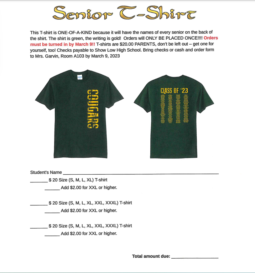 22-23 Senior T-Shirts order form